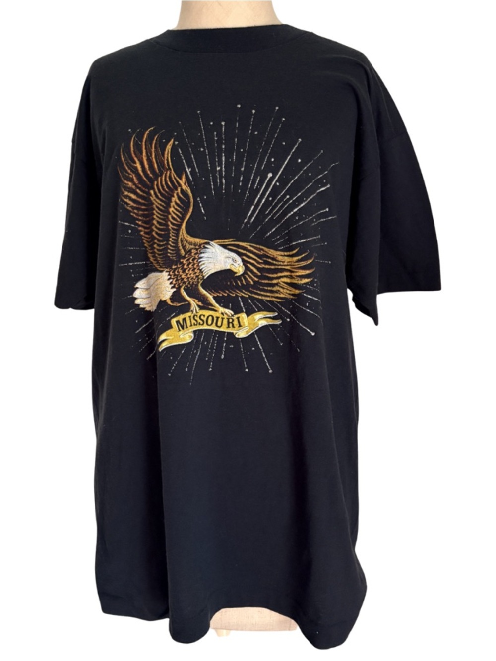 VTG 80s Missouri Bald Eagle Firework Graphic T-Shirt Mens Screen Stars USA XL